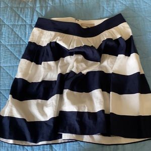 Banana Republic Navy and White A-Line Skirt
